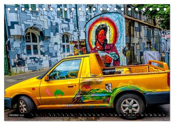 Produktbild: Street art D&uuml;sseldorf Michael Jaster (Tischkalender 2026 DIN A5 quer), CALVENDO Monatskalender