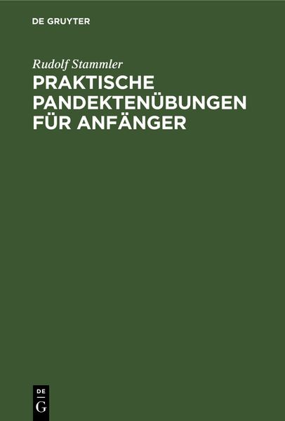 Produktbild: Praktische Pandekten&uuml;bungen f&uuml;r Anf&auml;nger