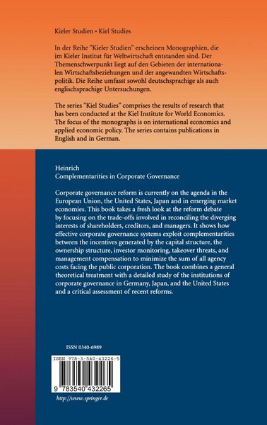 Produktbild: Complementarities in Corporate Governance
