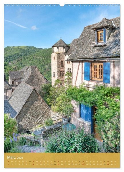 Produktbild: Conques - Via Podiensis (hochwertiger Premium Wandkalender 2026 DIN A2 hoch), Kunstdruck in Hochglanz