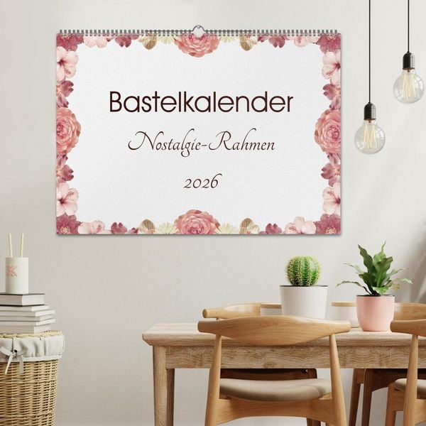 Produktbild: Bastelkalender Nostalgie-Rahmen 2026 (Wandkalender 2026 DIN A2 quer), CALVENDO Monatskalender