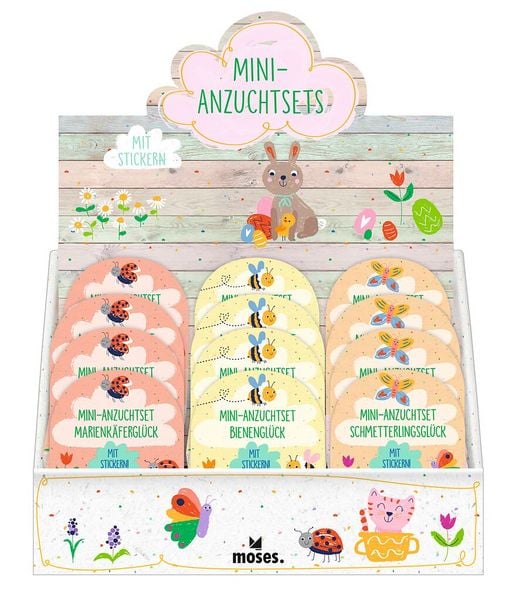 Produktbild: Mini-Anzuchtset mit Stickern Fr&uuml;hlingswiese