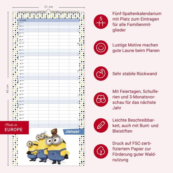 Produktbild: Minions Familienplaner 2027