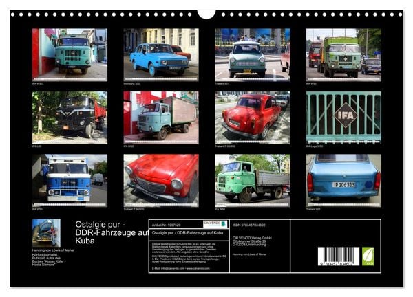 Produktbild: Ostalgie pur - DDR-Fahrzeuge auf Kuba (Wandkalender 2026 DIN A3 quer), CALVENDO Monatskalender