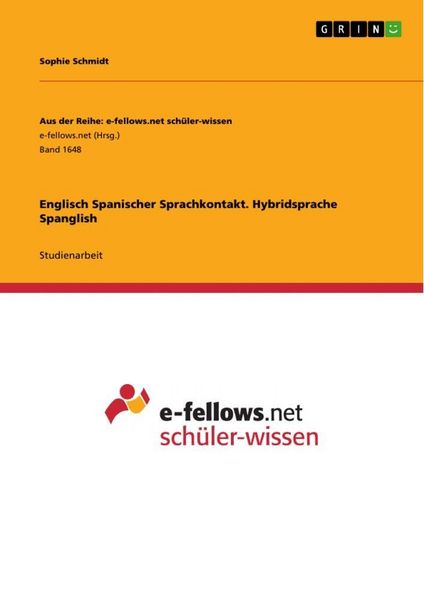 Produktbild: Englisch Spanischer Sprachkontakt. Hybridsprache Spanglish