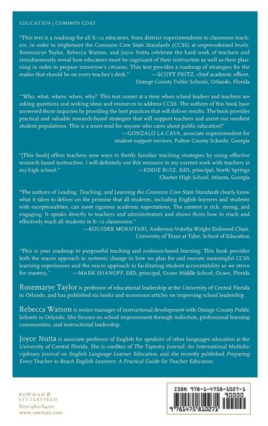 Produktbild: Leading, Teaching, and Learning the Common Core Standards