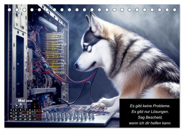 Produktbild: Der tierisch lustige Husky Kalender (Tischkalender 2026 DIN A5 quer), CALVENDO Monatskalender
