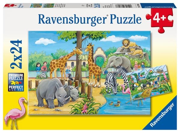 Puzzle Ravensburger Willkommen im Zoo 2 X 24 Teile