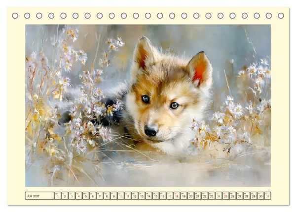 Produktbild: Waldseelen. Verspielte W&ouml;lfe im Licht der Natur (Tischkalender 2027 DIN A5 quer), CALVENDO Monatskalender