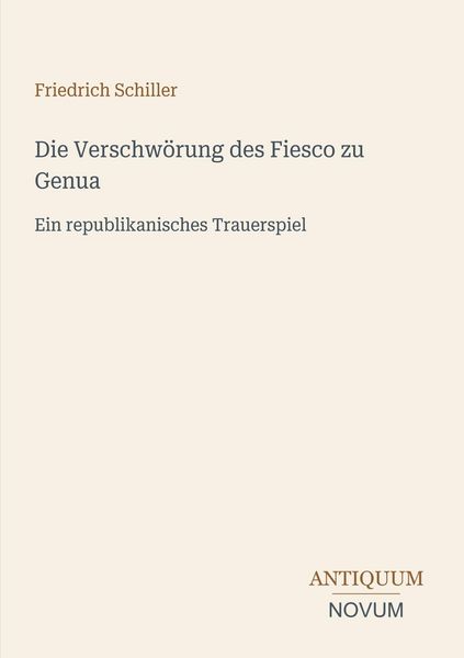 Produktbild: Die Verschw&ouml;rung des Fiesco zu Genua