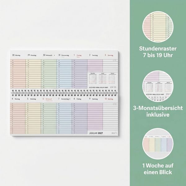 Produktbild: Tischquerkalender Farbenfroh 2027