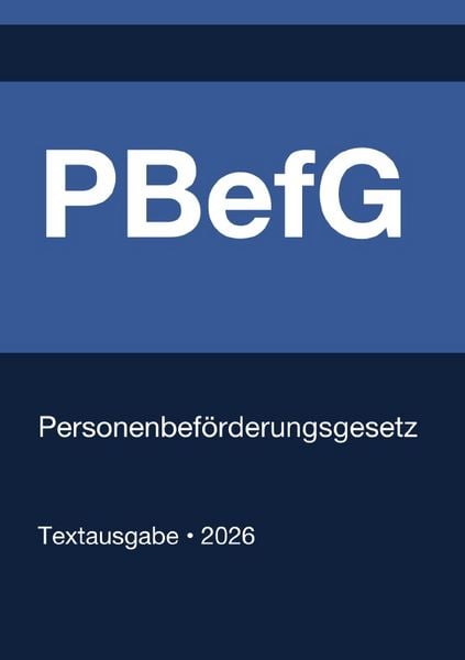 Produktbild: PBefG - Personenbef&ouml;rderungsgesetz (Deutschland) 2026