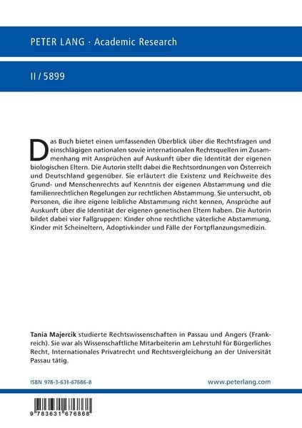 Produktbild: Der Anspruch auf Auskunft &uuml;ber die Identit&auml;t der eigenen genetischen Eltern