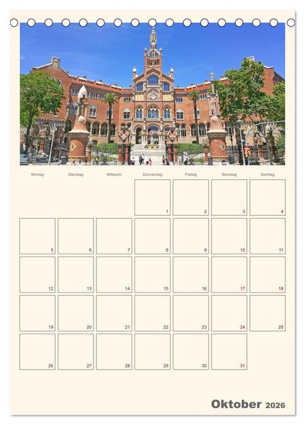 Produktbild: Valencia - Barcelona Terminplaner (Tischkalender 2026 DIN A5 hoch), CALVENDO Monatskalender