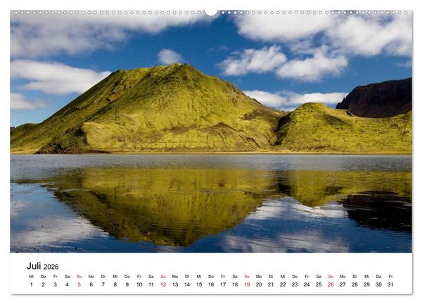 Produktbild: Island Natur pur (Wandkalender 2026 DIN A2 quer), CALVENDO Monatskalender