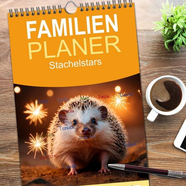 Produktbild: Familienplaner 2026 - Stachelstars mit 5 Spalten (Wandkalender, 21 x 45 cm) CALVENDO