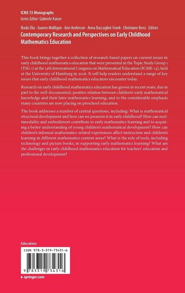 Produktbild: Contemporary Research and Perspectives on Early Childhood Mathematics Education