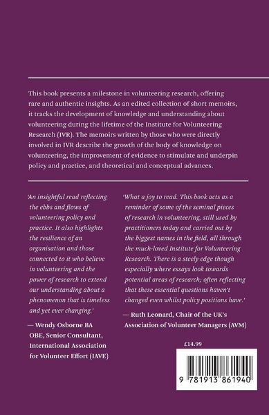 Produktbild: Volunteering, research & the test of experience: A critical celebration for the 25th anniversary of the Institute for Volunteering Research