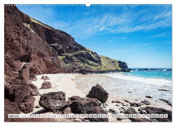 Produktbild: Die Osterinsel &ndash; Mythen, Moai und wilde Sch&ouml;nheit (hochwertiger Premium Wandkalender 2026 DIN A2 quer), Kunstdruck in Hochglanz