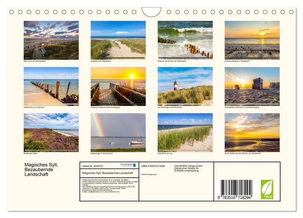 Produktbild: Magisches Sylt. Bezaubernde Landschaft (Wandkalender 2026 DIN A4 quer), CALVENDO Monatskalender