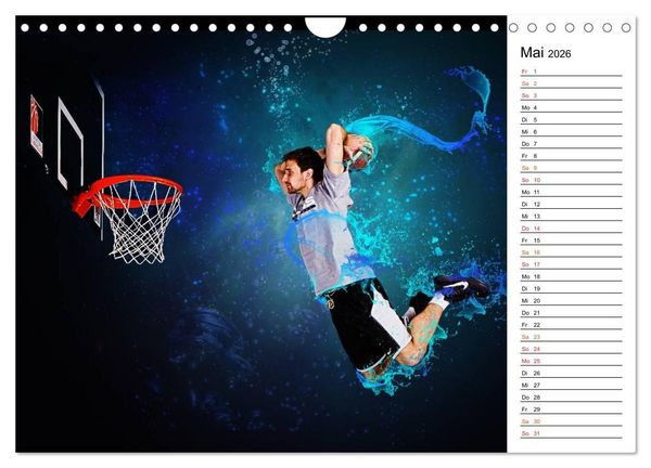 Produktbild: Basketball Fantasiewelten (Wandkalender 2026 DIN A4 quer), CALVENDO Monatskalender