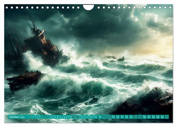Produktbild: St&uuml;rmische Wellen (Wandkalender 2026 DIN A4 quer), CALVENDO Monatskalender