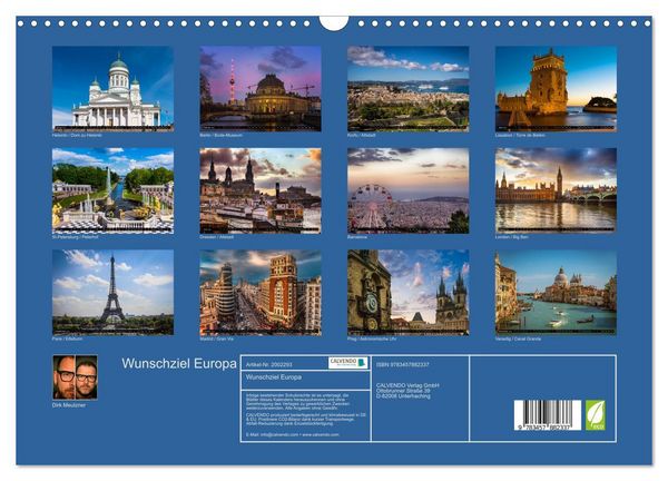Produktbild: Wunschziel Europa (Wandkalender 2026 DIN A3 quer), CALVENDO Monatskalender