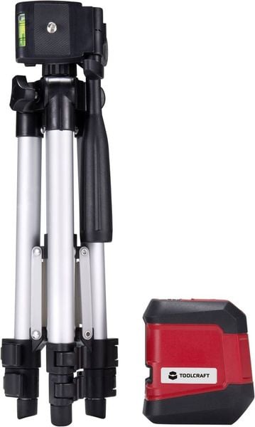 Produktbild: TOOLCRAFT CL8 Kreuzlinienlaser inkl. Stativ, selbstnivellierend Reichweite (max.): 8m