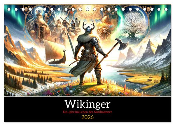 Produktbild: Wikinger - Ein Jahr im Leben der Nordm&auml;nner (Tischkalender 2026 DIN A5 quer), CALVENDO Monatskalender