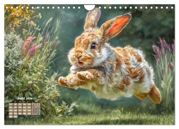 Produktbild: Kaninchenportraits &ndash; Szenen voller Charme (Wandkalender 2026 DIN A4 quer), CALVENDO Monatskalender