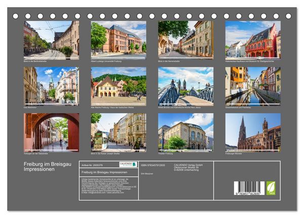 Produktbild: Freiburg im Breisgau Impressionen (Tischkalender 2026 DIN A5 quer), CALVENDO Monatskalender