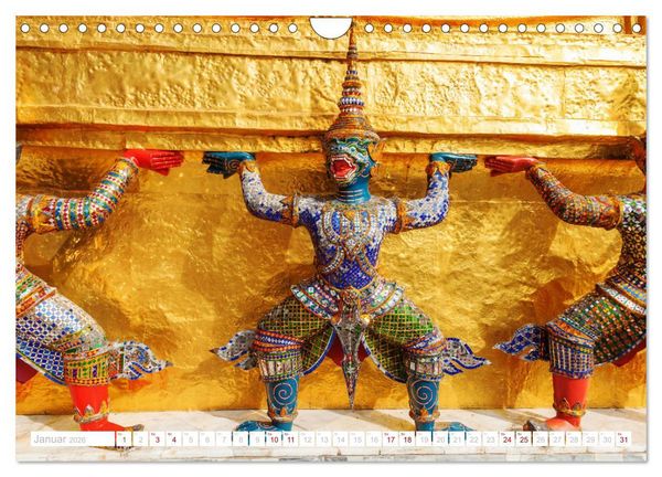 Produktbild: Bangkok - Thailands Hauptstadt in bunten Bildern (Wandkalender 2026 DIN A4 quer), CALVENDO Monatskalender