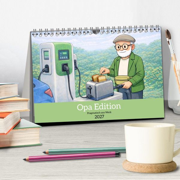 Produktbild: Opa Edition - Pragmatisch ans Werk (Tischkalender 2027 DIN A5 quer), CALVENDO Monatskalender