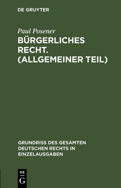 Produktbild: B&uuml;rgerliches Recht. (Allgemeiner Teil)