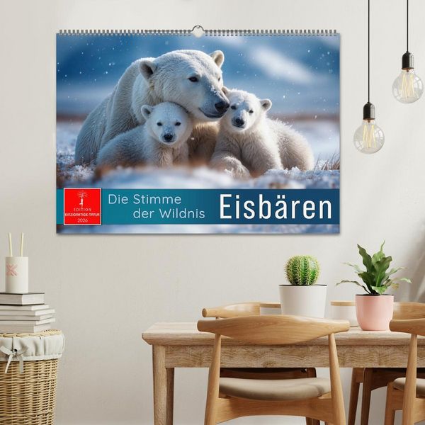 Produktbild: Eisb&auml;ren - die Stimme der Wildnis (Wandkalender 2026 DIN A2 quer), CALVENDO Monatskalender