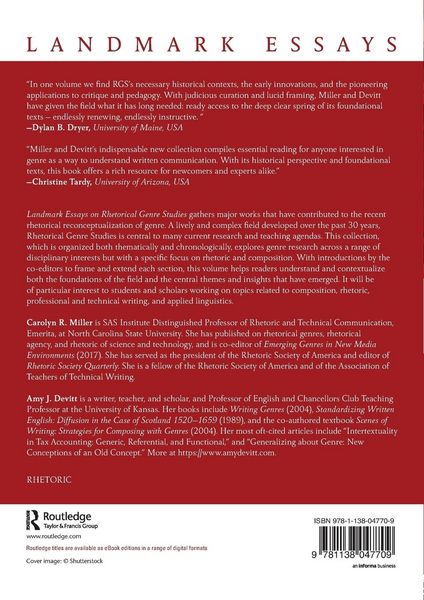 Produktbild: Landmark Essays on Rhetorical Genre Studies