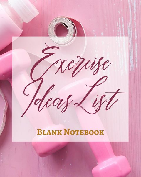 Produktbild: Exercise Ideas List - Blank Notebook - Write It Down - Pastel Rose Gold Pink - Abstract Modern Contemporary Unique Art