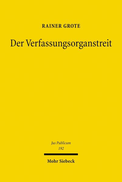 Produktbild: Der Verfassungsorganstreit