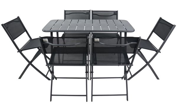 Produktbild: 7 tlg. Bistroset Balkonset Gartenset Metall Sumila