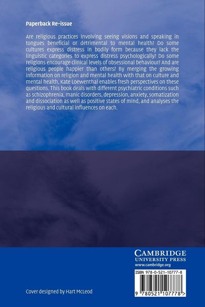 Produktbild: Religion, Culture and Mental Health