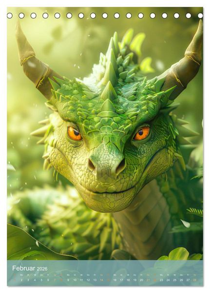 Produktbild: Drachen - Im Fantasieland gesichtet (Tischkalender 2026 DIN A5 hoch), CALVENDO Monatskalender
