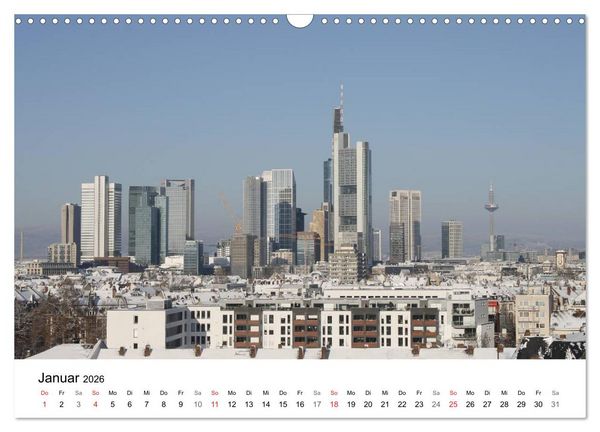 Produktbild: Frankfurt Skyline von Petrus Bodenstaff (Wandkalender 2026 DIN A3 quer), CALVENDO Monatskalender