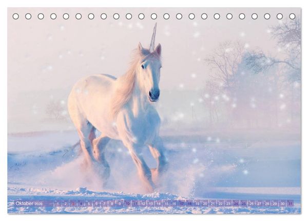Produktbild: Einhorn Love - Fantasiewelt (Tischkalender 2026 DIN A5 quer), CALVENDO Monatskalender