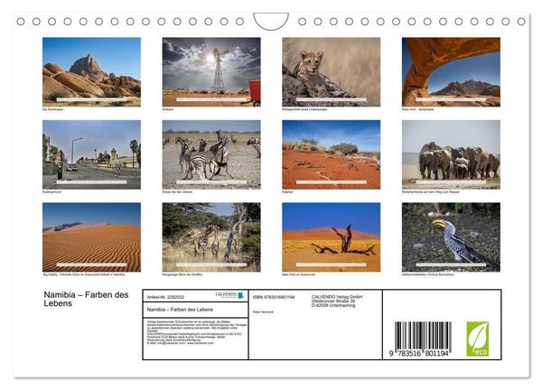 Produktbild: Namibia &ndash; Farben des Lebens (Wandkalender 2027 DIN A4 quer), CALVENDO Monatskalender