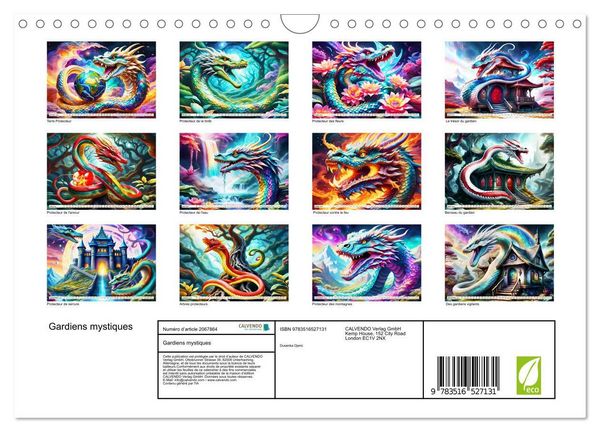 Produktbild: Gardiens mystiques (Calendrier mural 2026 DIN A4 vertical), CALVENDO calendrier mensuel