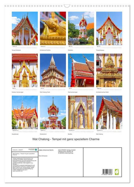 Produktbild: Wat Chalong - Tempel mit ganz speziellem Charme (Wandkalender 2026 DIN A2 hoch), CALVENDO Monatskalender
