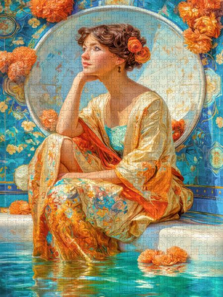 Produktbild: CALVENDO Puzzle Die sinnliche Sch&ouml;nheit des Jugendstils | 1000 Teile Lege-Gr&ouml;&szlig;e 64x48cm Foto-Puzzle f&uuml;r gl&uuml;ckliche Stunden