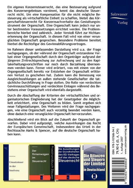 Produktbild: Die verungl&uuml;ckte Organschaft im K&ouml;rperschaftsteuerrecht