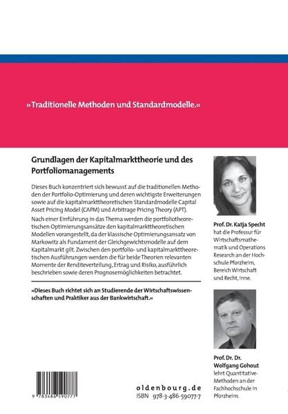 Produktbild: Grundlagen der Kapitalmarkttheorie und des Portfoliomanagements