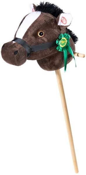 Heunec 740068 - Steckenpferd mit Plakette und Sound, Plüsch/Holz, dunkelbraun, 78 cm